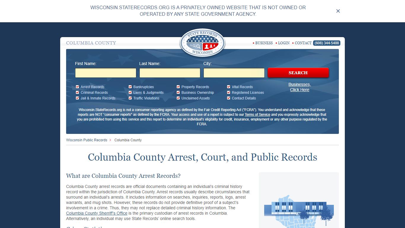 Columbia County Arrest, Court, and Public Records